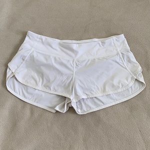 Lululemon White Speed Up Shorts